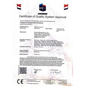 Wenzhou Xidelong Valve Co. LTD Certifications