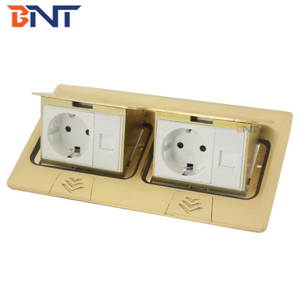 Cheap Copper alloy material double network interface double pop up floor socket for sale