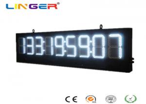 China White Color Ultra Thin LED Digital Clock , Electronic Timer for Outdoor and Indoor on sale