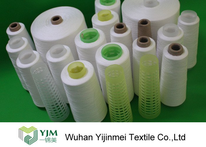 AAA Grade Raw White / Dyed Ring Spun Polyester Yarn For Making Sewing Thread