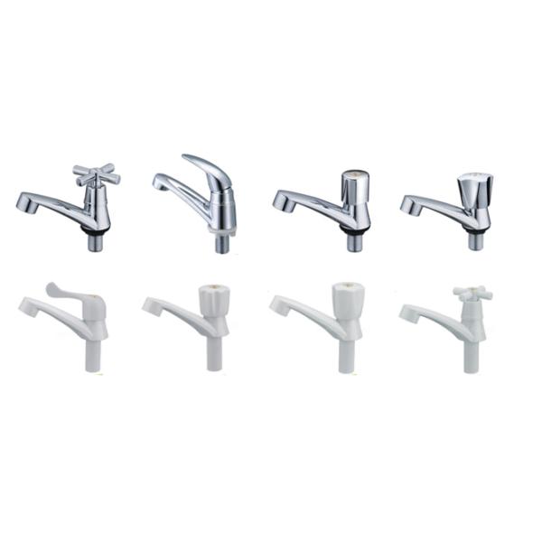 T Type Handle Double Washing Machine Tap , Plastic Cartridge Threaded Hose Bib