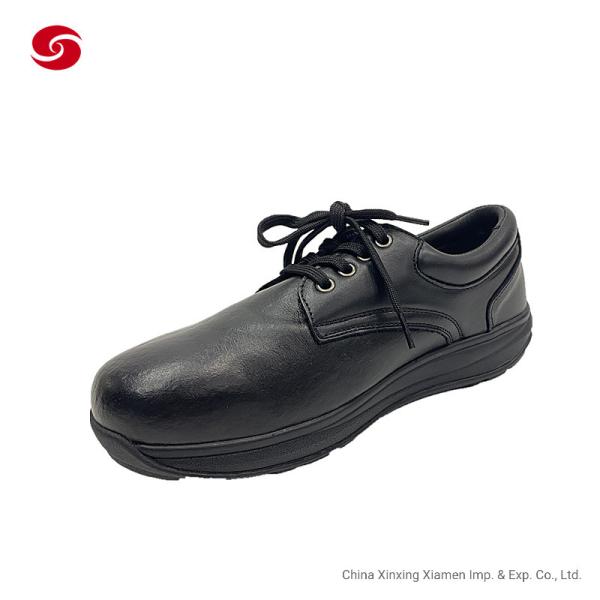 Cheap                                  Black Leather PU Workwear Steel Toe Safety Shoes Anti-Smash Boots              for sale