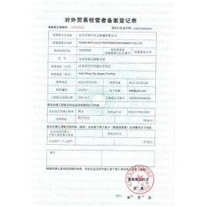 Yixing Boyu Electric Power Machinery Co.,LTD Certifications