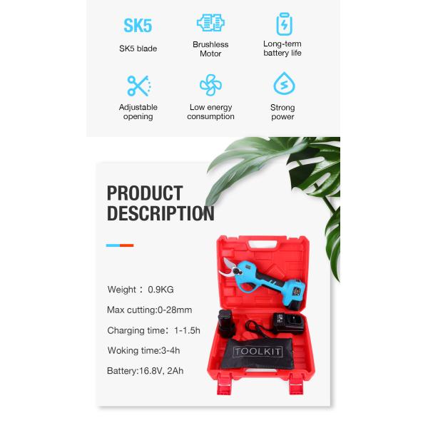 Swansoft Electric Pruning Shears Rechargeable Lithium-Ion Battery Machine Professional electric pruning shear