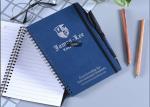 High quality office products A5 lined notebook spiral journal notebook with pen
