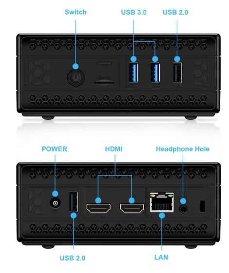 AC1-Z FANLESS PC BOX , BAREBONE MINI PC PENTIUM CPU DDR4 MEMORY HDMI2.0