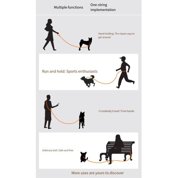 Custom Multi Functional Pet Leash Hands Free Dog Leash And Collars Set