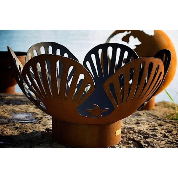 Warm Keeping Rusted Corten Steel Fire Globe Hemisphere Fire Pit