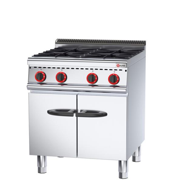 Cheap Commercial Kitchen Stainless Steel 4 Burners Range with Cabinet and OEM ODM Services for sale