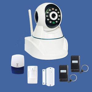 Cheap GSM alarm IP camera system supporting TCP/IP internet protocol built-in web server for sale
