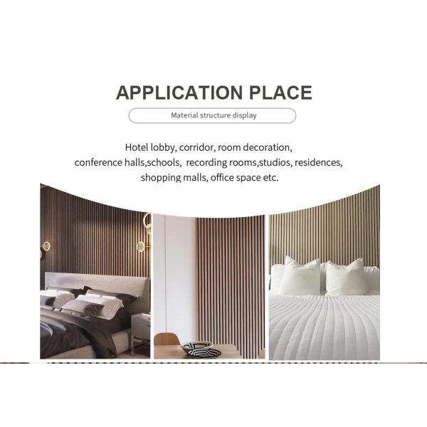 Installation Accessories Wood Frame Wall Paneling with Polyester Fiber Acoustic Panel
