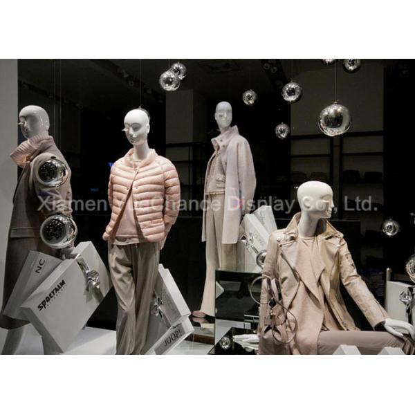 Simple Style Window Display Decorations White Color Fiberglass Balls