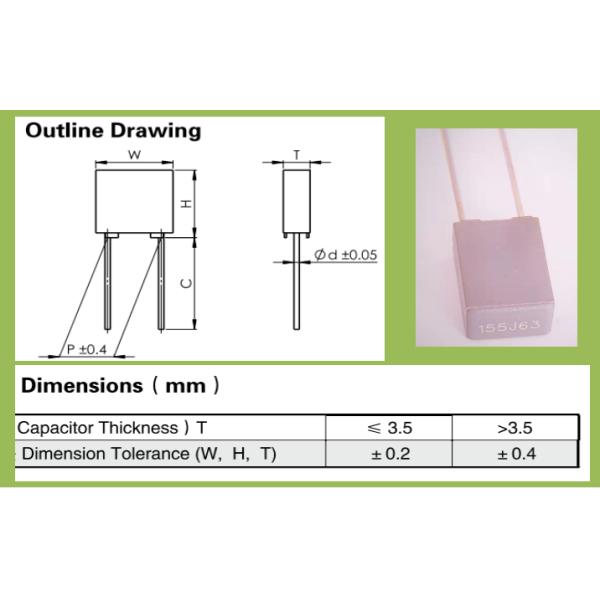 Practical Heatproof Metallized Polyester Film Capacitor Box Type Durable
