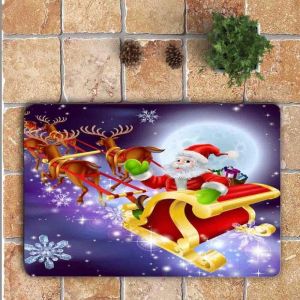 Christmas Festival Decoration Memory Foam Bath Mat 3 Pieces Set Universal Size