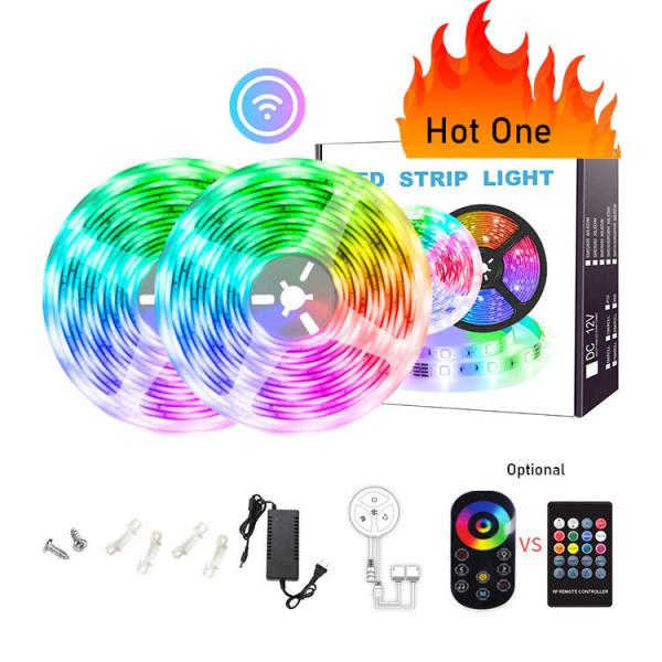 Cheap 32.8ft RGB Smart LED Light Strip Music Sync Color Changing LED Strip Lights 7.2W/M for sale