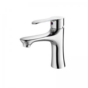 China Washroom Basin Faucet High Quality One Handle Brass Chrome Water Tap Hot Cold Mixer Faucets on sale