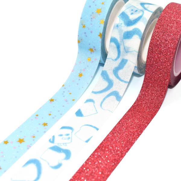Cheap Custom Printed Glitter Washi Tape Waterproof Washi Paper Tape for sale