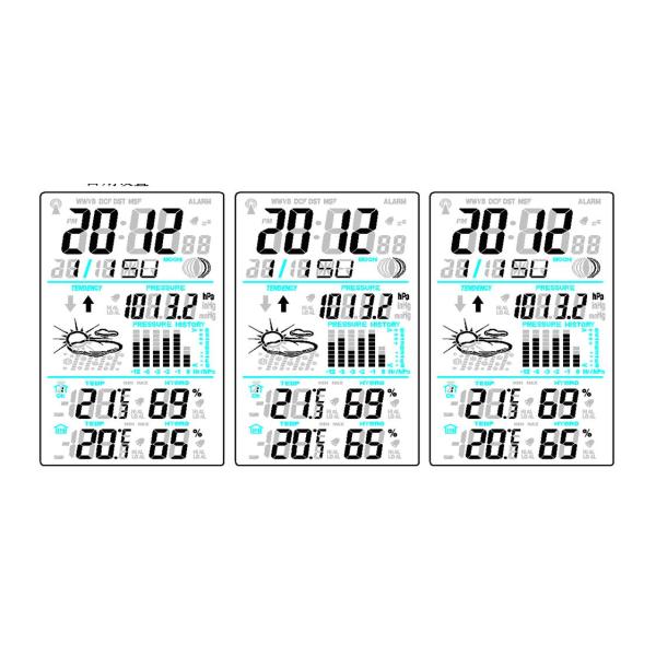 Digital Indoor Outdoor Thermometer Hygrometer Wireless Weather Station Clock Calendar Alarm Moon Phase Display MS1066D