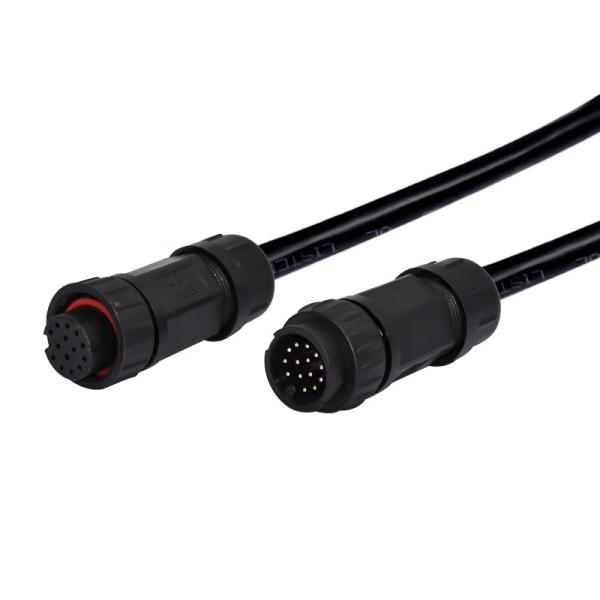 M19 Waterproof Cable Connector 12 Pin Data Screw Locking Connector