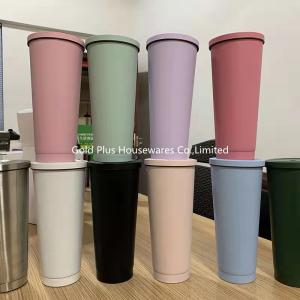 China Different color tumbler cups with straw stainless steel tumbler double wall milk tea cups  for christmas on sale