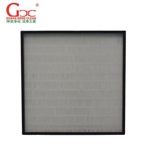 China HEPA H14 Cleanroom Air Filter Glass Fiber Bag With Aluminum Frame on sale