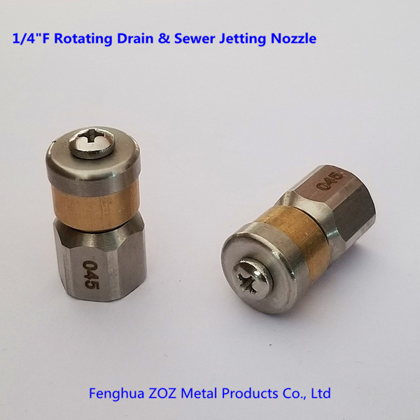 1/4" Rotating Drain Sewer Cleaning Nozzle , Rotating Sewer Nozzle