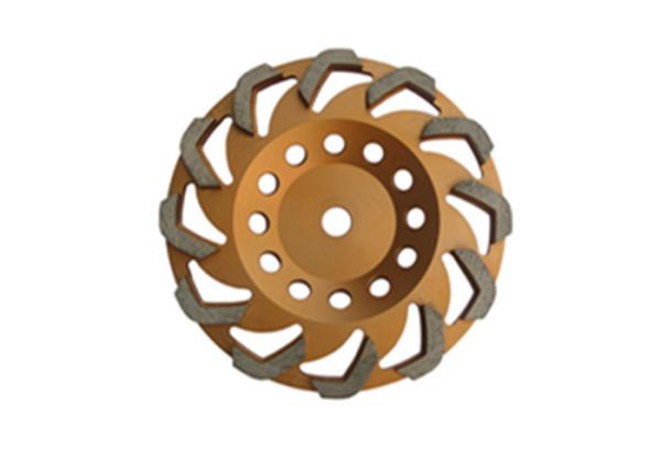 Cheap Gold Red 4 " Inch Diamond Cup Wheel Silver Brazed Fan Cup Wheel for sale