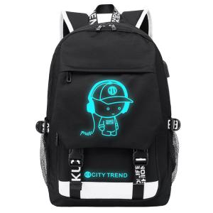 Best Factory wholesale custom fluorescent logo boys waterproof bookbag durable luminous student school bags backpack for men wholesale