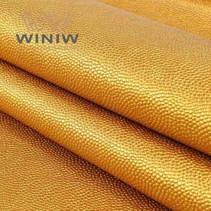 Best Golden Texture Leatherette Upholstery Material Sewing Craft For Ball Pu Coated Leather wholesale