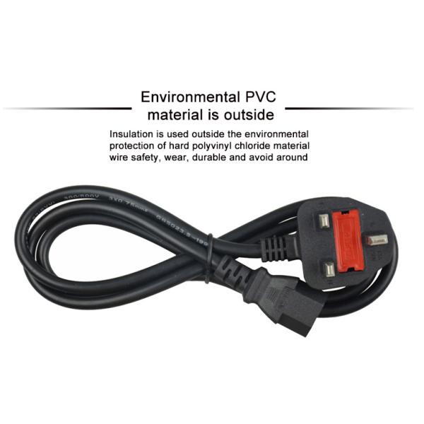 Durable ASTA 60227 IEC53 Power Cord UK Plug To C5 3 Pin Laptop Power Lead