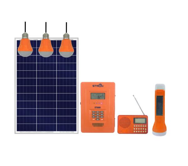 Cheap 30W 76.8Wh Pay As You Go Solar System With 3W LED Lamps for sale