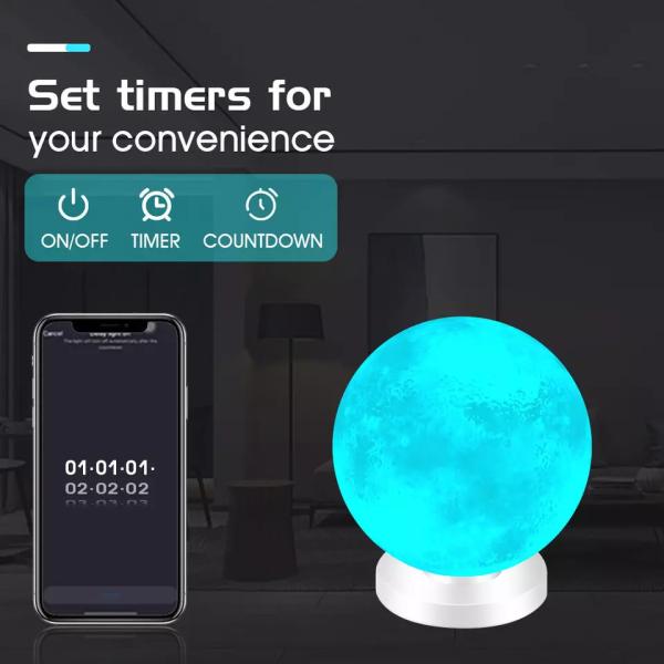 Magnetic Floating Smart WiFi LED Light 3D Printing Moonlight Living Room Decoration