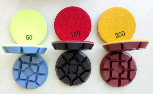 Cheap 3 Inch 75mm Colourful Concrete Floor Polishing Pads With 11mm Thickness for sale