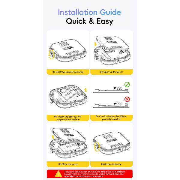 ESSAGER ES-YP01 100W 10Gbp USB 3.2 External Hard Drive Aluminum Type C Magnetic Nvme 2230 M.2 SSD HDD Enclosure