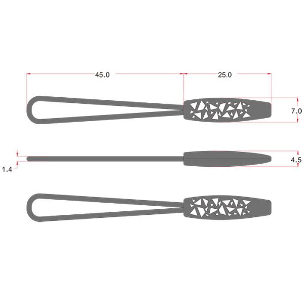 SGS 5 Colorways Plastic Zipper Puller 3D Raised Logo TPU Zip Puller For Bags