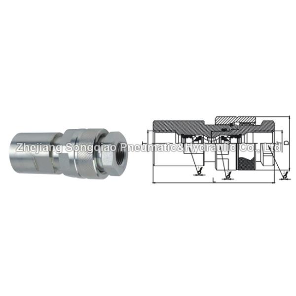 Universal Threaded Quick Connect Chrome Three , KZE-BD Hydraulic High Flow Coupler