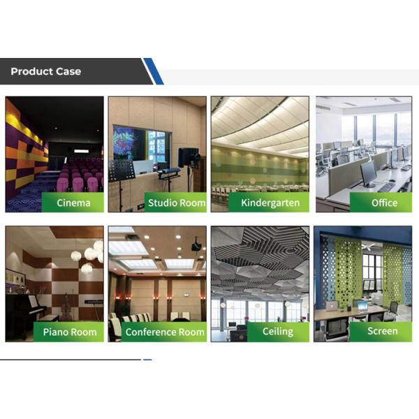 High Density Slotted Polyester Sound Absorbing Panels Office Wall