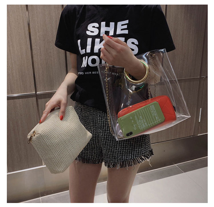 Stylish fancy 2 set pvc lady hand shoulder bag 2019 new portable tote square fashion women ladies handbags