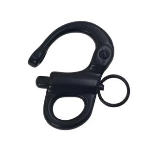 Black Stainless Steel Fixed Eye Snap Shackle for Paracord Bracelet