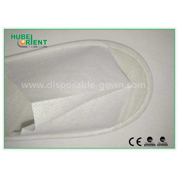 White Disposable Hotel Slipper / Closed toe One Time Use Nonwoven Slipper EVA Sole