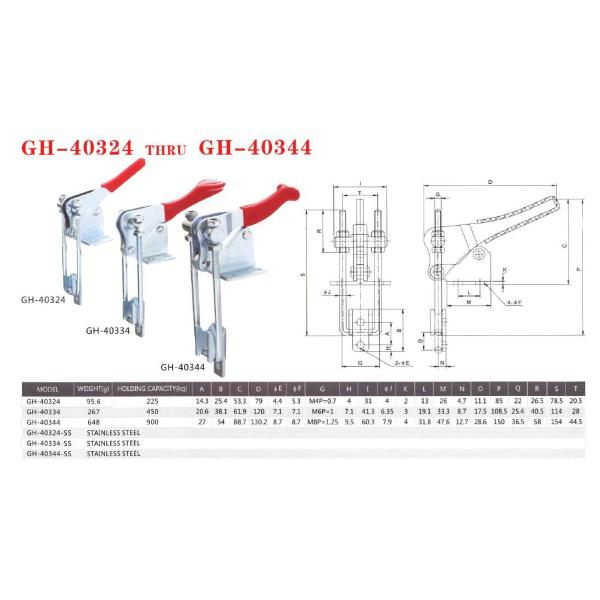 40334 Latch Action Toggle Clamp Holding Force 450kgs Destaco 334 Door Clamp