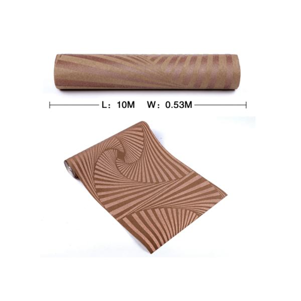 Non - Woven Brown Moistureproof Modern Removable Wallpaper With Dropping Beads