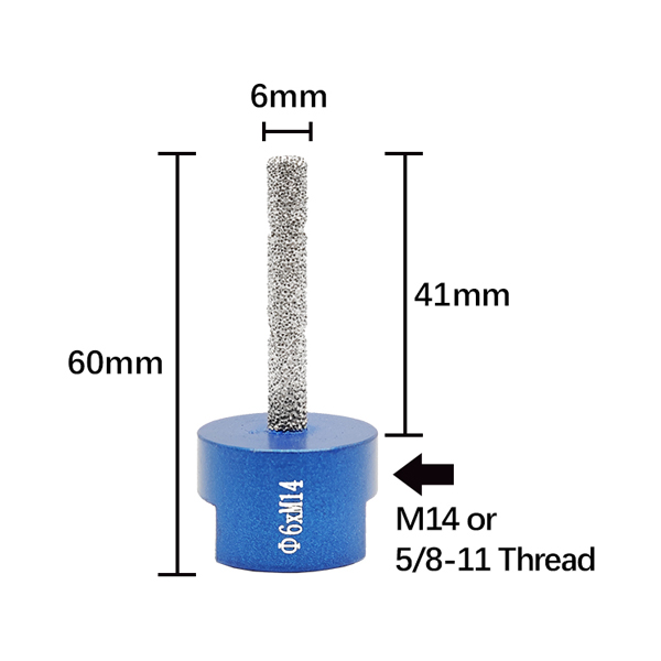 Vacuum Brazed M14 Diamond Router Bits For Marble Ceramic
