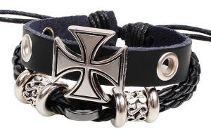 Nimesulide Roman cross personalized leather bracelet hand-woven leather bracelet