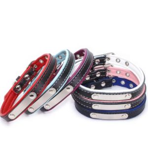 Best Adjustable PU Leather Dog Collars Custom Pet Collar Leash wholesale