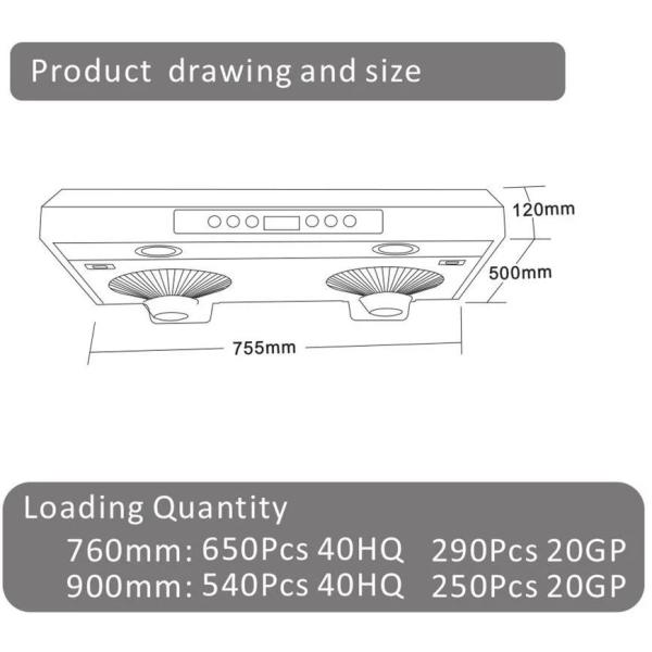 Cooking Appliances Wall Mounted Ultra Thin Range Hood Stainless Steel