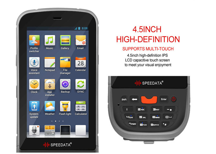 Android Handheld UHF RFID Reader Fingerprint Module 4.5'' Touch Screen