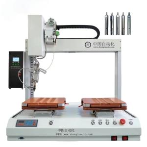 China Single Head Double Stations Automatic Soldering Machine with 100W Power Consumption and ±0.02mm Repeatability Accuracy on sale