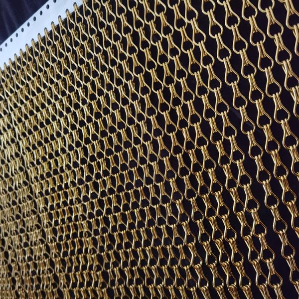 Custom Color Decorative Aluminum Double Hook Fly Screen Mesh Curtain For Space Divider