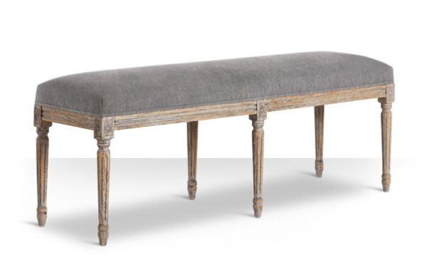 Cheap Home Furniture Stripe Pattern Solid wood sofa ottoman stool for Shoes Changing Stool,oak wood with linen  fabric for sale
